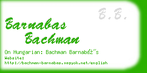 barnabas bachman business card